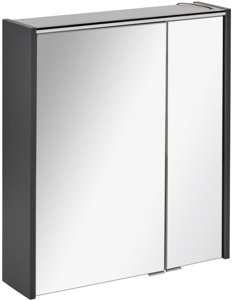 Fackelmann DENVER LED Spiegelschrank 60 cm breit, Schwarz (Anthrazit) Bild 1