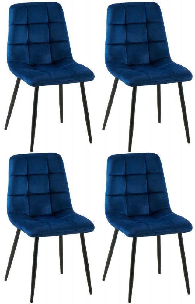 4er Set Esszimmerstühle Antibes (Farbe: dunkelblau) Bild 1