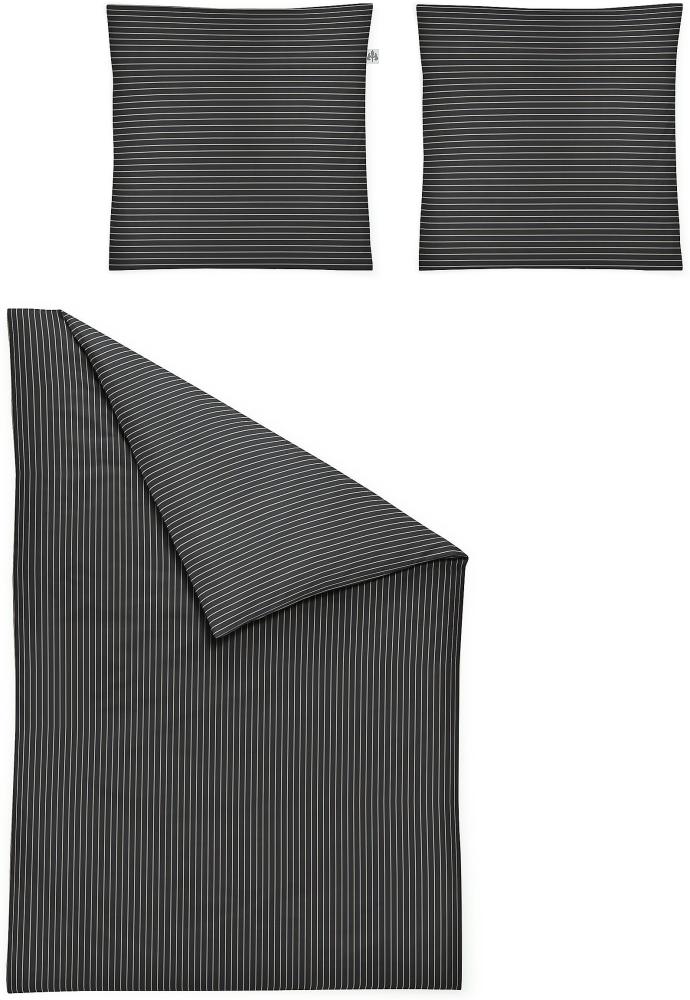 Irisette Mako-Satin Bettwäsche Set Verona 8303 grau 135 x 200 cm + 1 x Kissenbezug 80 x 80 cm Bild 1