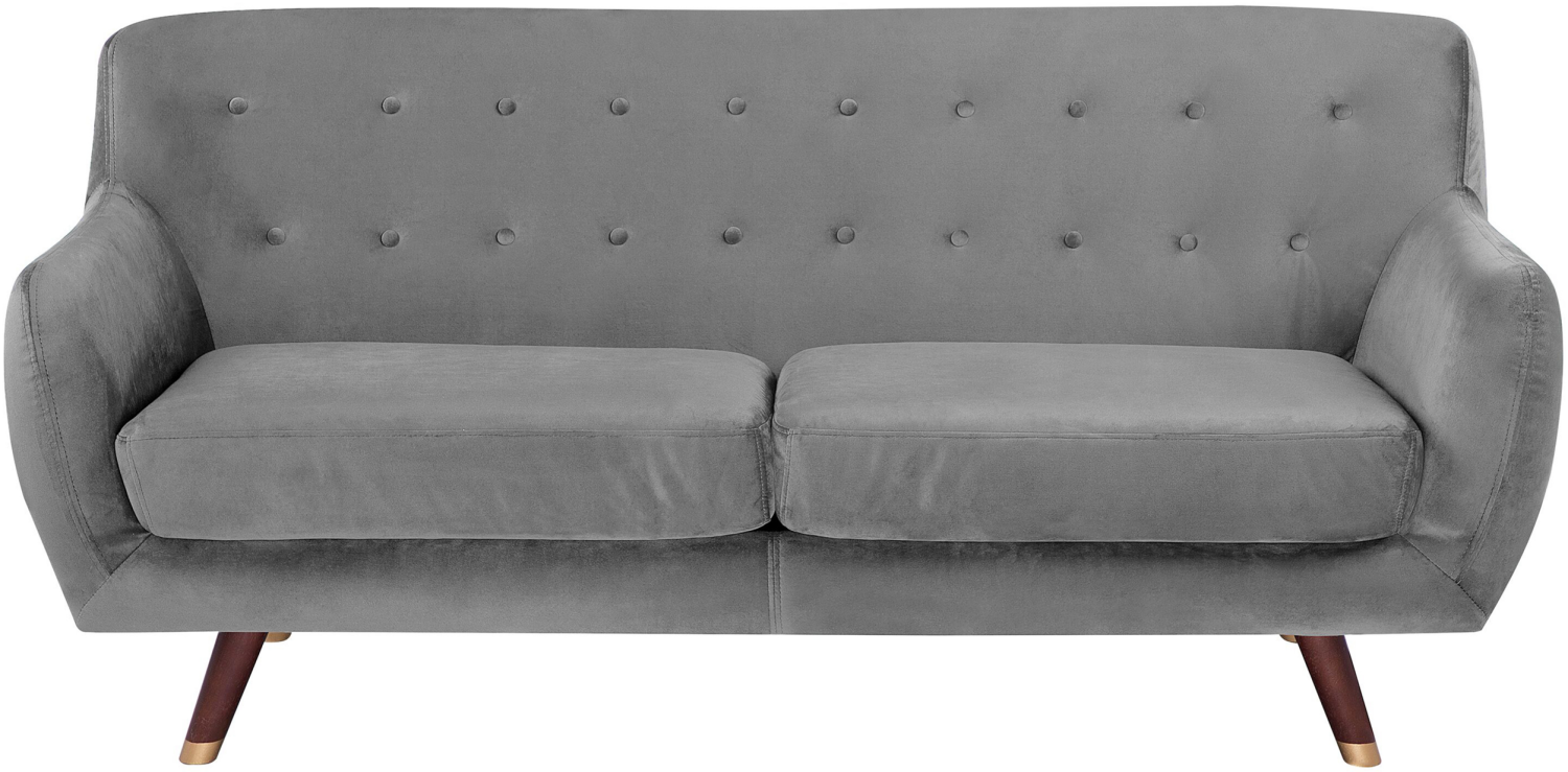 3-Sitzer Sofa Samtstoff grau BODO Bild 1