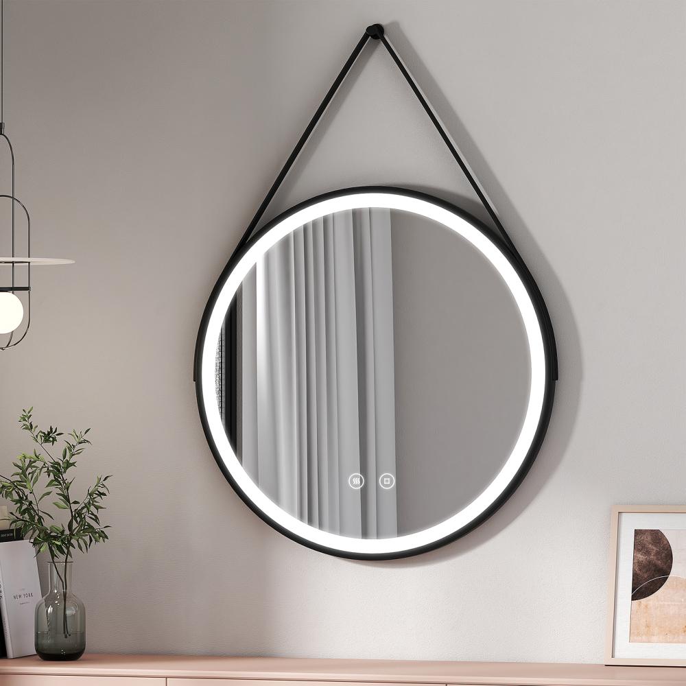 EMKE Badspiegel Rund Mit LED Beleuchtung Touch Beschlagfrei Wandspiegel Dimmbar 80cm Bild 1