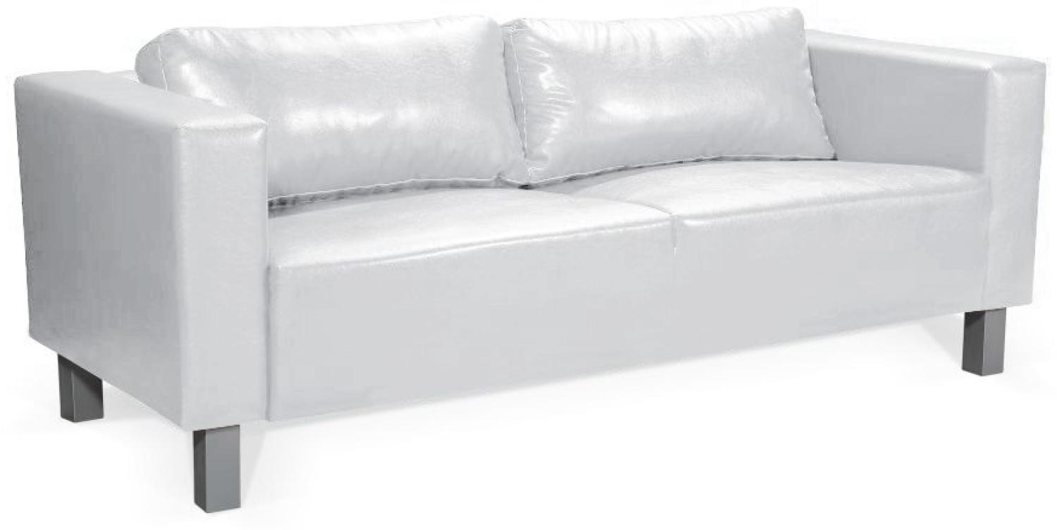Sofa Designersofa MAILAND 3-Sitzer in Kunstleder Weiß Bild 1