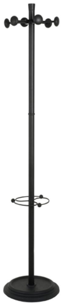 Garderobenständer >Paul< in Schwarz aus Stahl, Hartgummi - 180cm (H) Bild 1