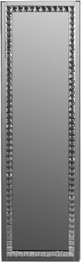 Casa Padrino Luxus Schmuckschrank mit Spiegeltür Silber / Schwarz 35 x 9 x H. 120 cm - Luxus Kollektion Bild 1