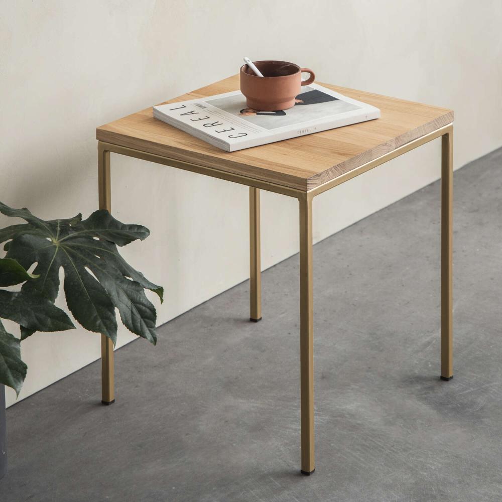 Cube Table Eichenholz /Gestell Gold Bild 1