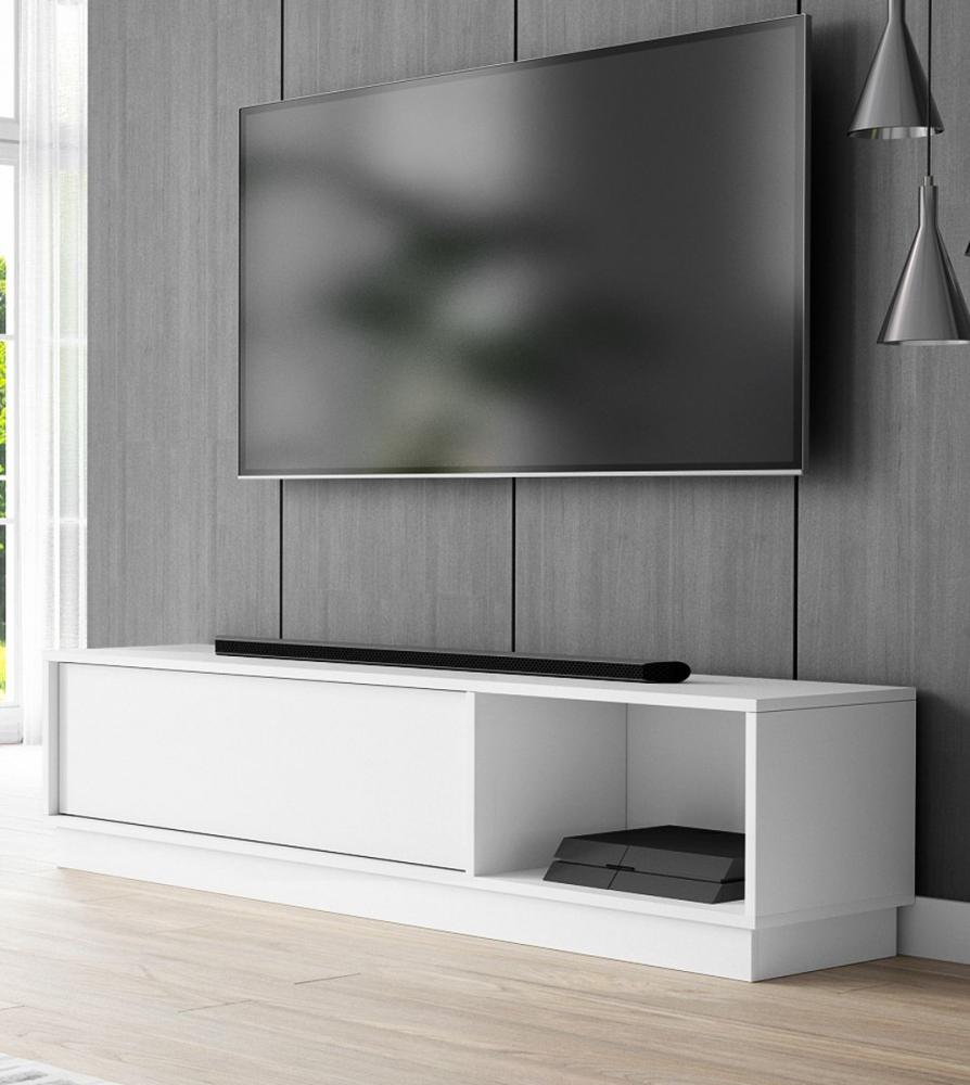 TV-Lowboard Stream in weiß 140 x 36 cm Bild 1