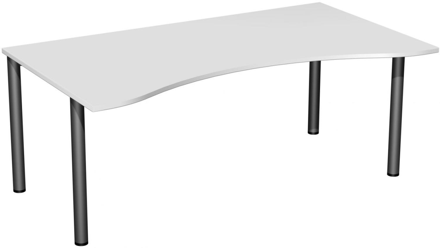 Schreibtisch '4 Fuß Flex', feste Höhe 180x100cm, Lichtgrau / Anthrazit Bild 1