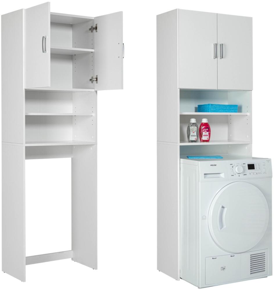 Inter Link Waschmaschinenüberbau mit 2 Türen und 2 Regale in Weiss Bild 1