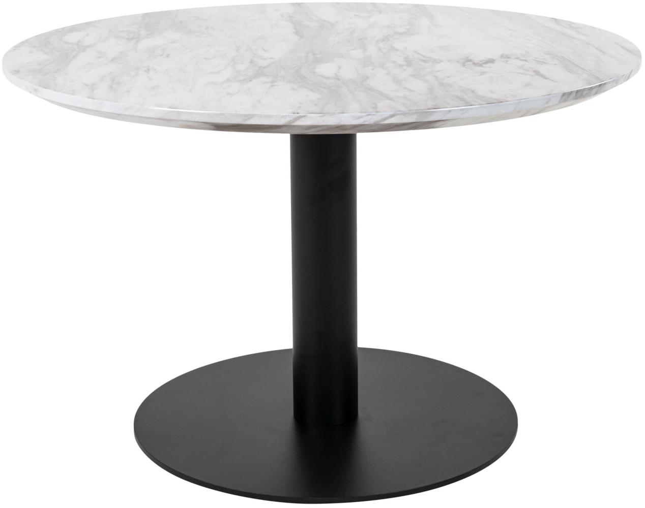 Bologna Couchtisch Ø70cm Marmoroptik schwarz weiß Holz Beistelltisch Tisch Sofa Bild 1