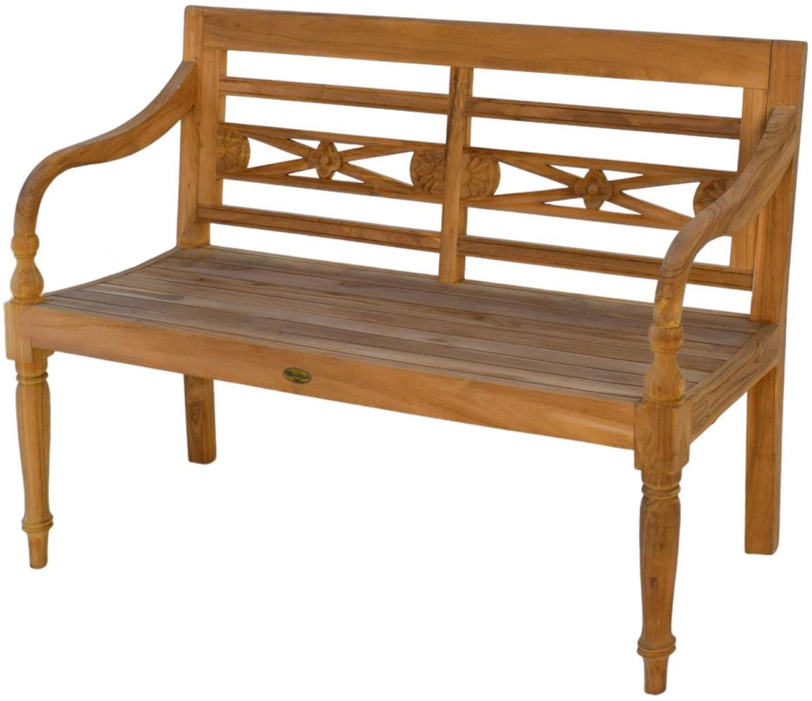 Gartenbank Aoste Teak Massivholz - Breite: 120 cm Bild 1