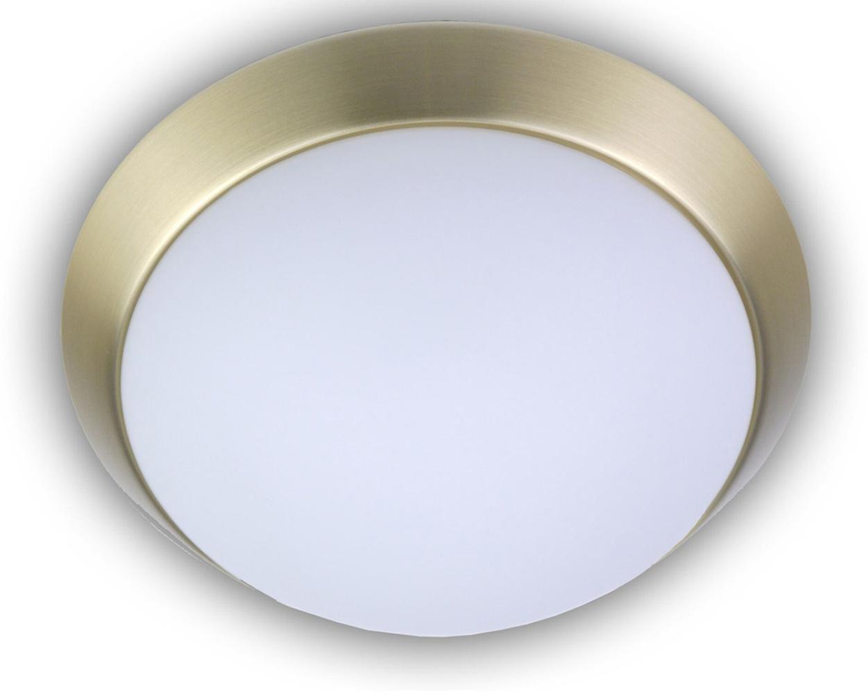 LED Deckenleuchte Deckenschale rund Opalglas matt Dekorring Messing matt Ø 25cm Bild 1