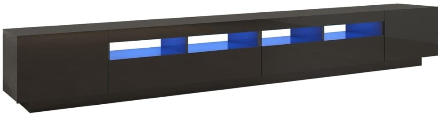 vidaXL TV-Schrank mit LED-Leuchten Hochglanz-Schwarz 300x35x40 cm Bild 1