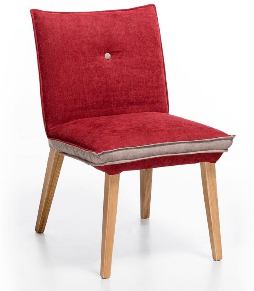 Polsterstuhl GENUA 1 Stuhl Stoff rot beige mit Kaltschaum Bild 1