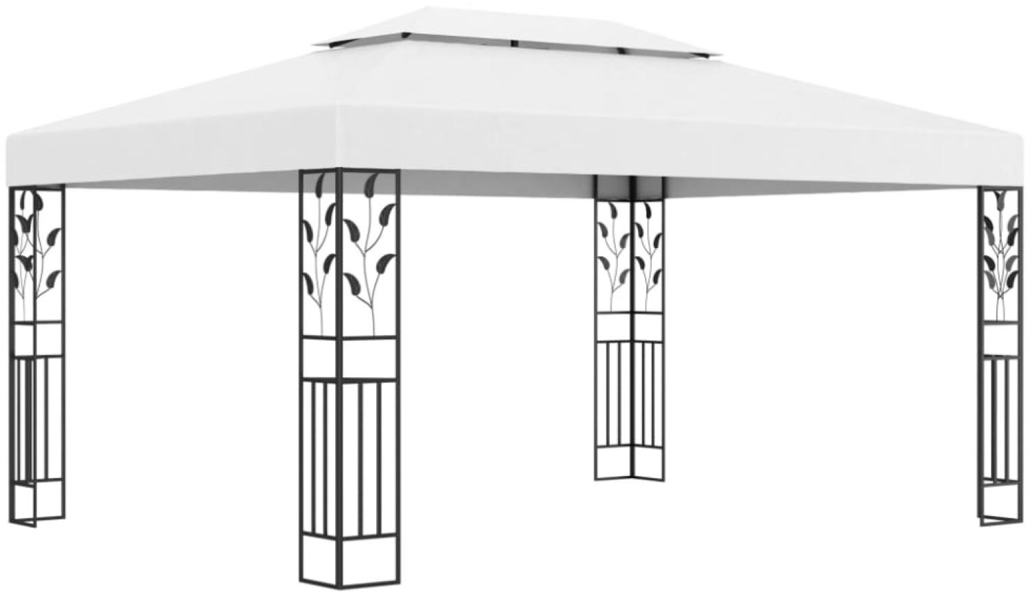 Pavillon mit Doppeldach 3x4 m Weiß Bild 1
