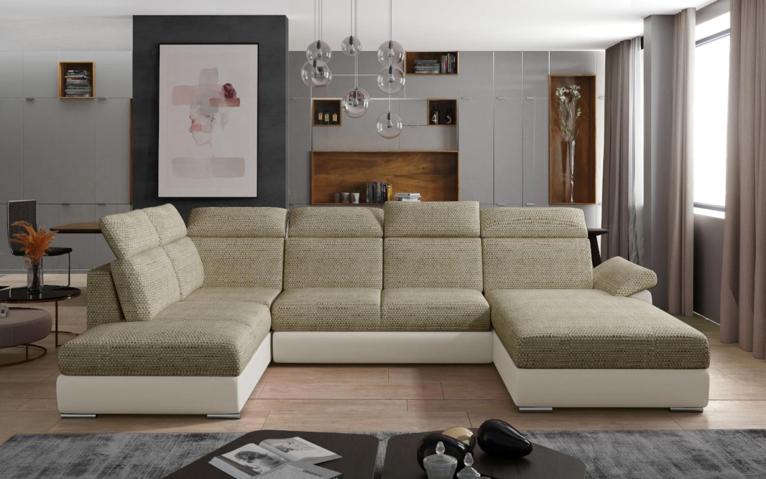 Ausziehbares Sofa VANELLA, U-Form, 330x102x216, berlin 03/soft 33, recht Bild 1