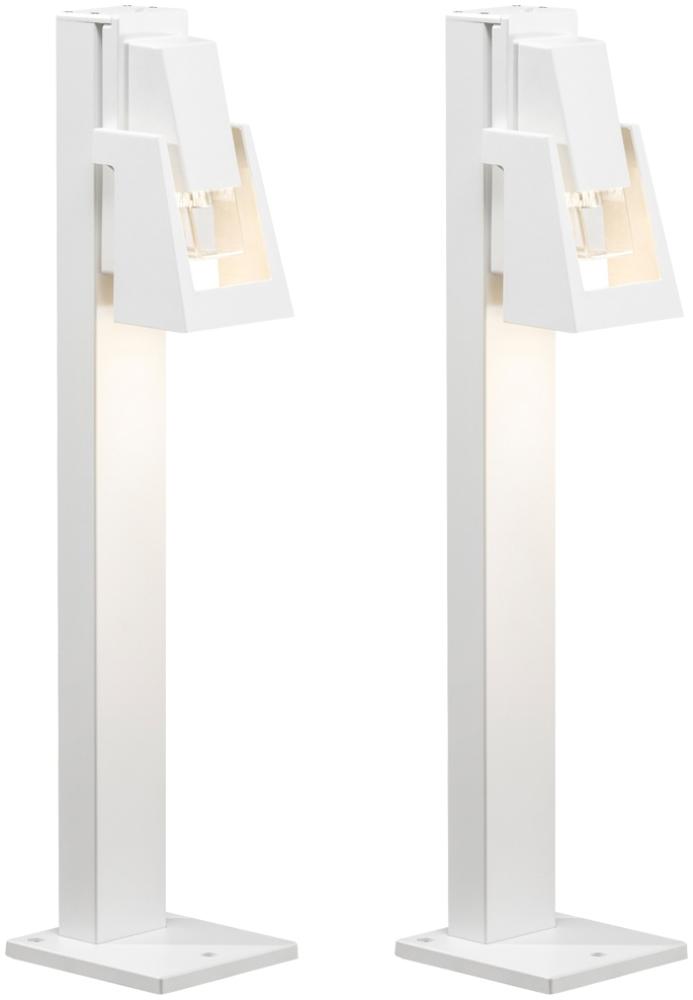 2er-Set Wegeleuchten POTENZA, Aluminium weiß, GU10-Sockel, Höhe 100 cm, IP54 Bild 1