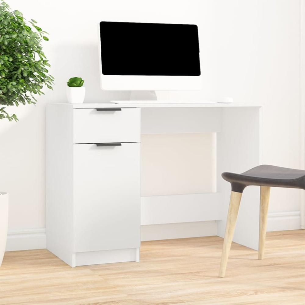 Schreibtisch Weiß 100x50x75 cm Holzwerkstoff Bild 1