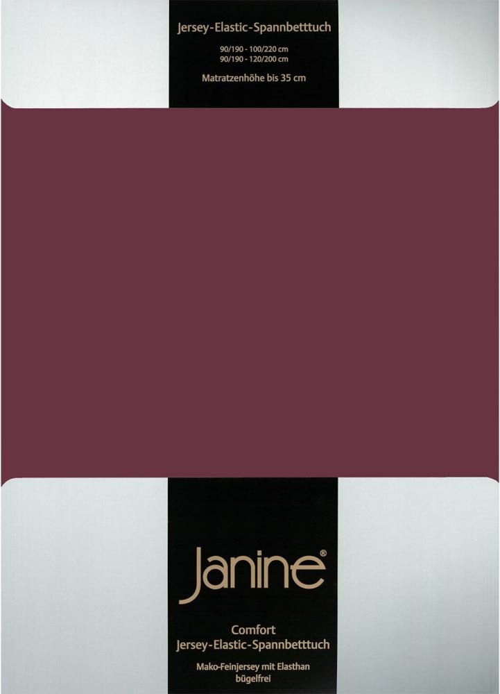 Janine 5002 Elastic-Jersey-Spannbetttuch 41 burgund 140x200-160x220 Bild 1