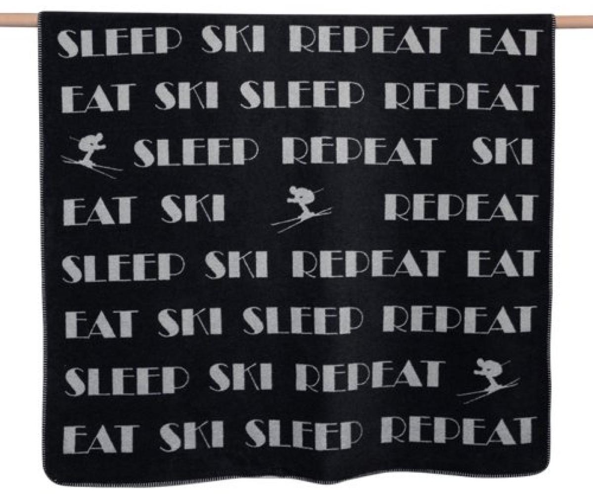 David Fussenegger Wohndecke Savona Eat Ski Repeat Anthrazit (200x150cm) 02129850 Bild 1