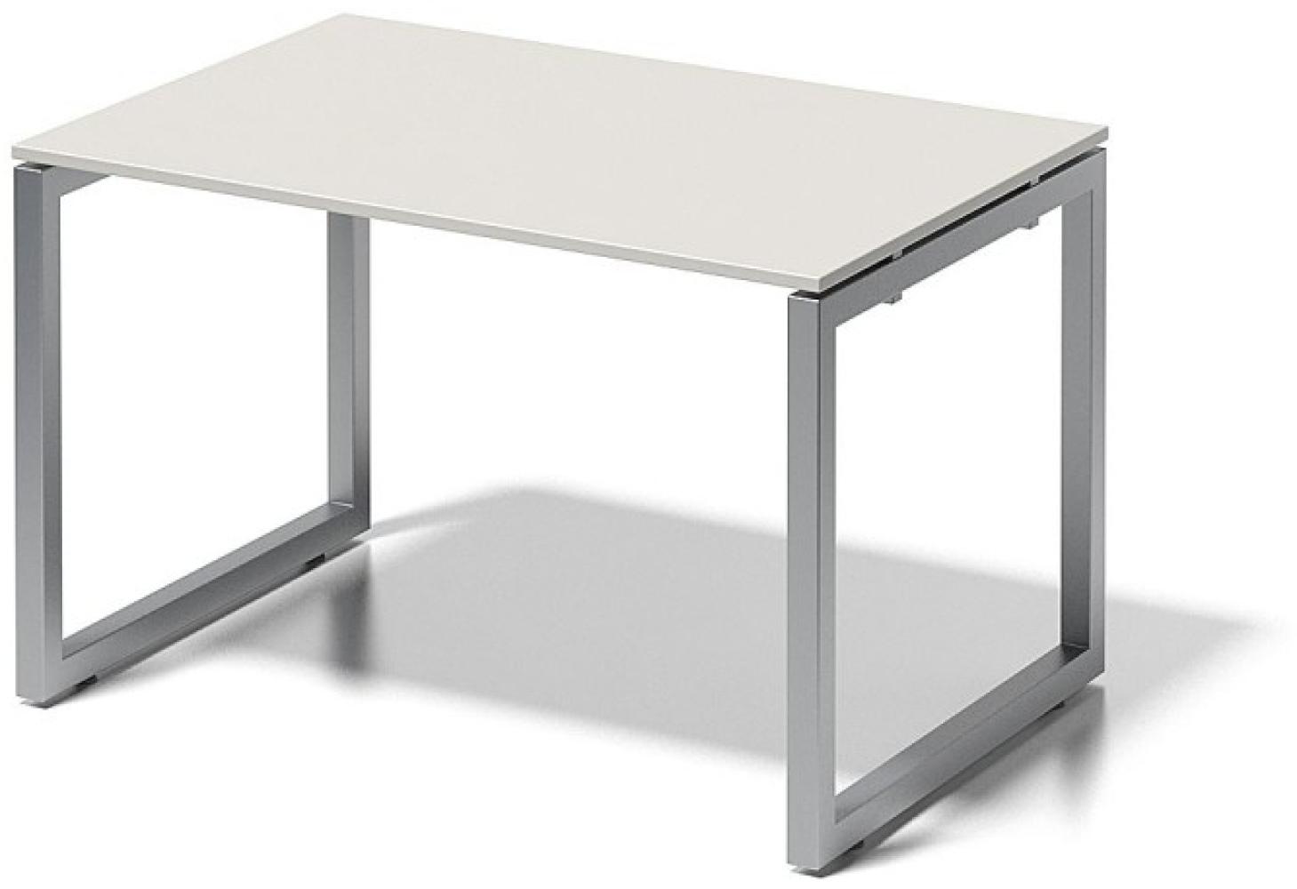 Cito Schreibtisch, 740 mm höhenfixes O-Gestell, H 19 x B 1200 x T 800 mm, Dekor grauweiß, Gestell silber Bild 1