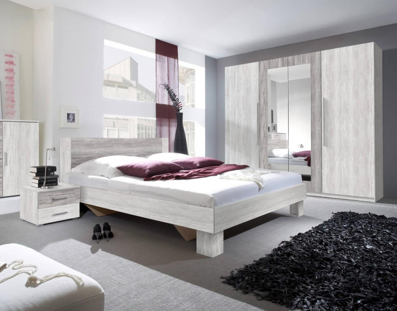 Schlafzimmer-Set Vera komplett 4-tlg Bett 160x200cm arctic pine hell dunkel Bild 1