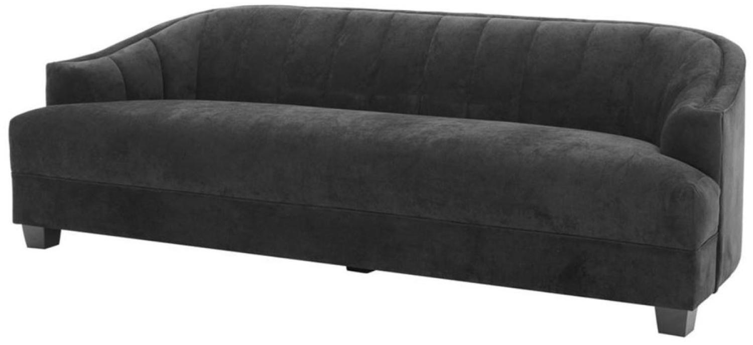 Casa Padrino Luxus Wohnzimmer Sofa in schwarz 230 x 90 x H. 75 cm - Luxus Möbel Bild 1