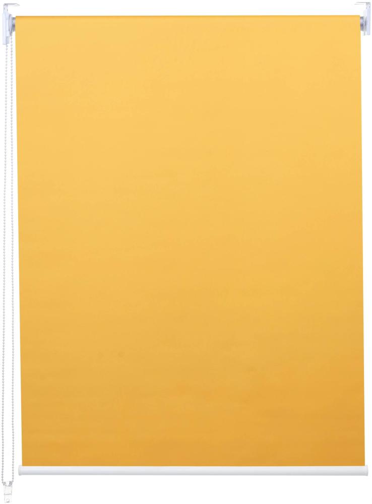 Rollo HWC-D52, Fensterrollo Seitenzugrollo Jalousie, 90x160cm Sonnenschutz Verdunkelung blickdicht ~ gelb Bild 1