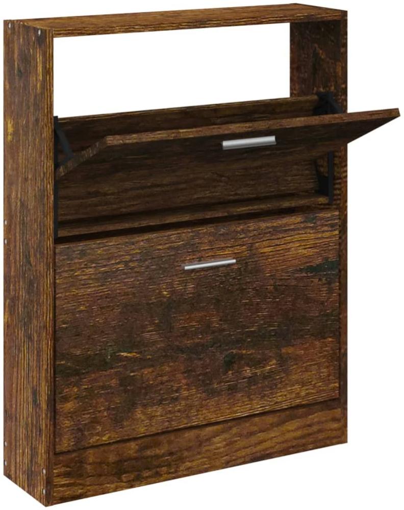 Schuhschrank Räuchereiche 59x17x81 cm Holzwerkstoff Bild 1