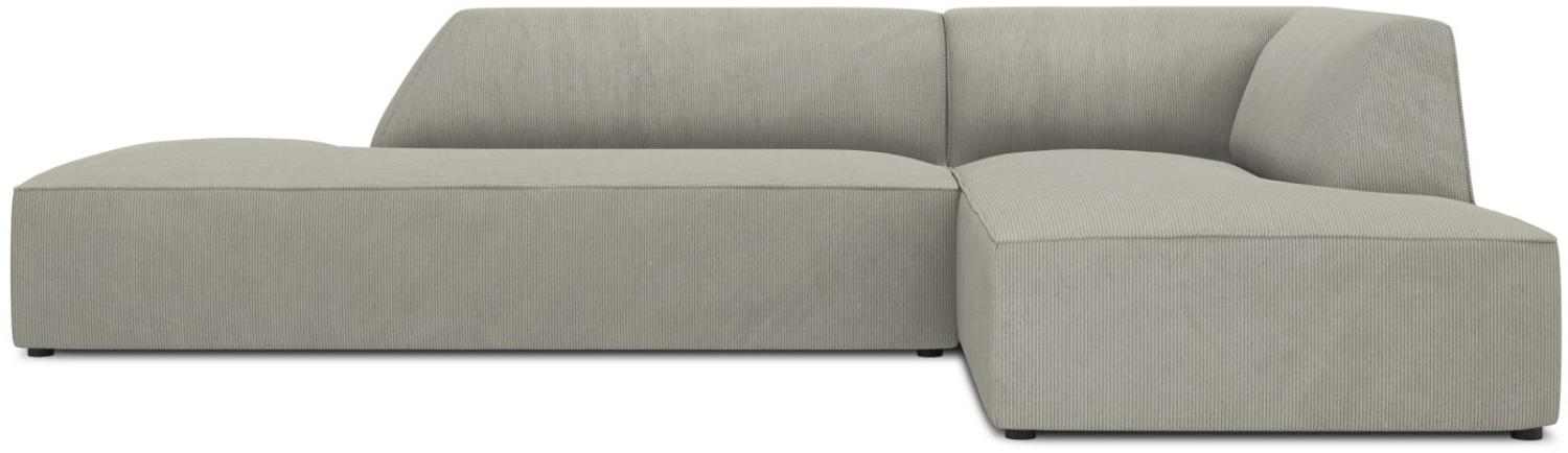 Micadoni 4-Sitzer Modular Ecke rechts Sofa Ruby | Bezug Light Grey | Beinfarbe Black Plastic Bild 1