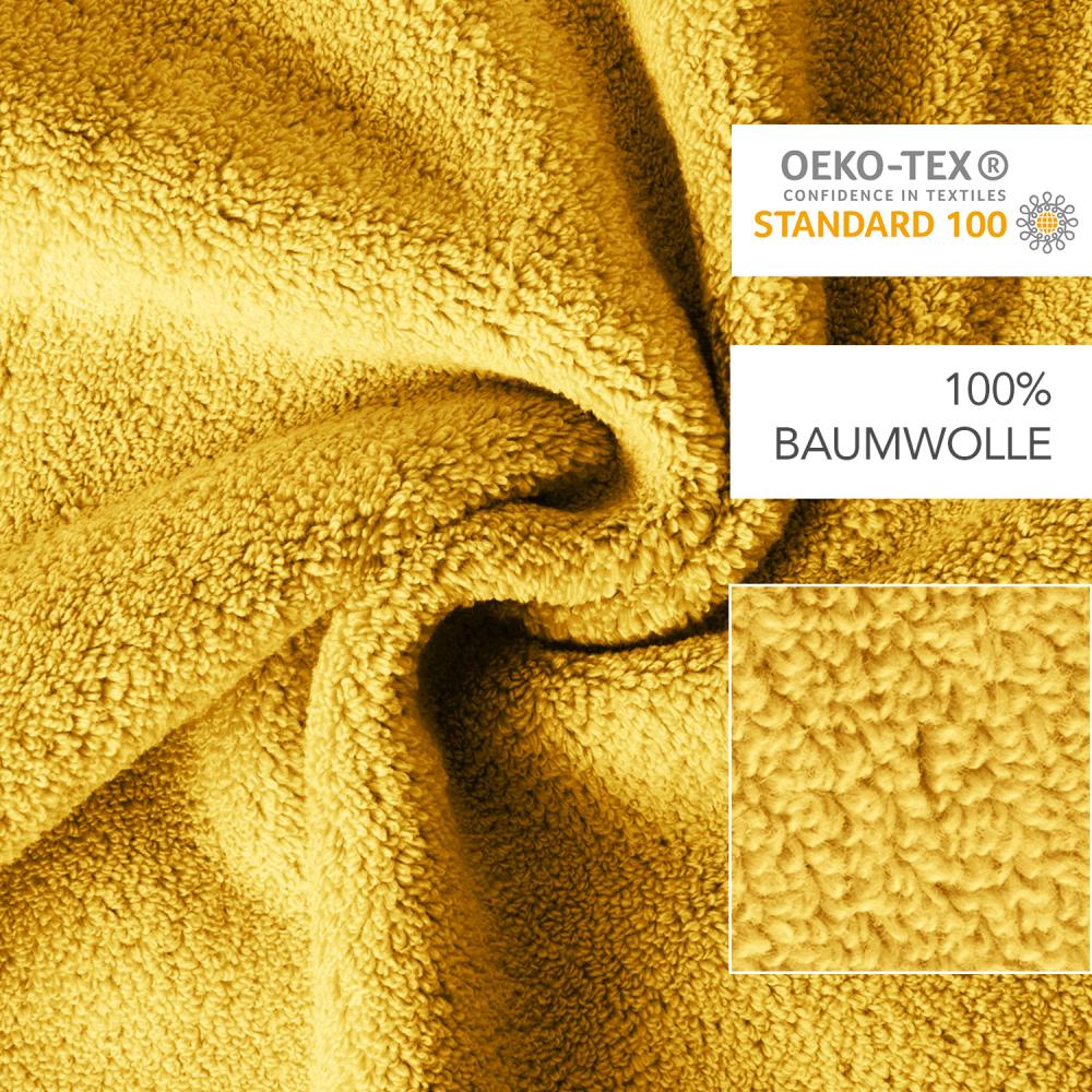 HOMESTORY Premium Handtuch-Set 100% Baumwolle, Frottee, weich, saugstark und schnelltrocknend, 450g/m², Oeko-Tex 100 10x Badetuch - 100x150 cm Gelb Bild 1