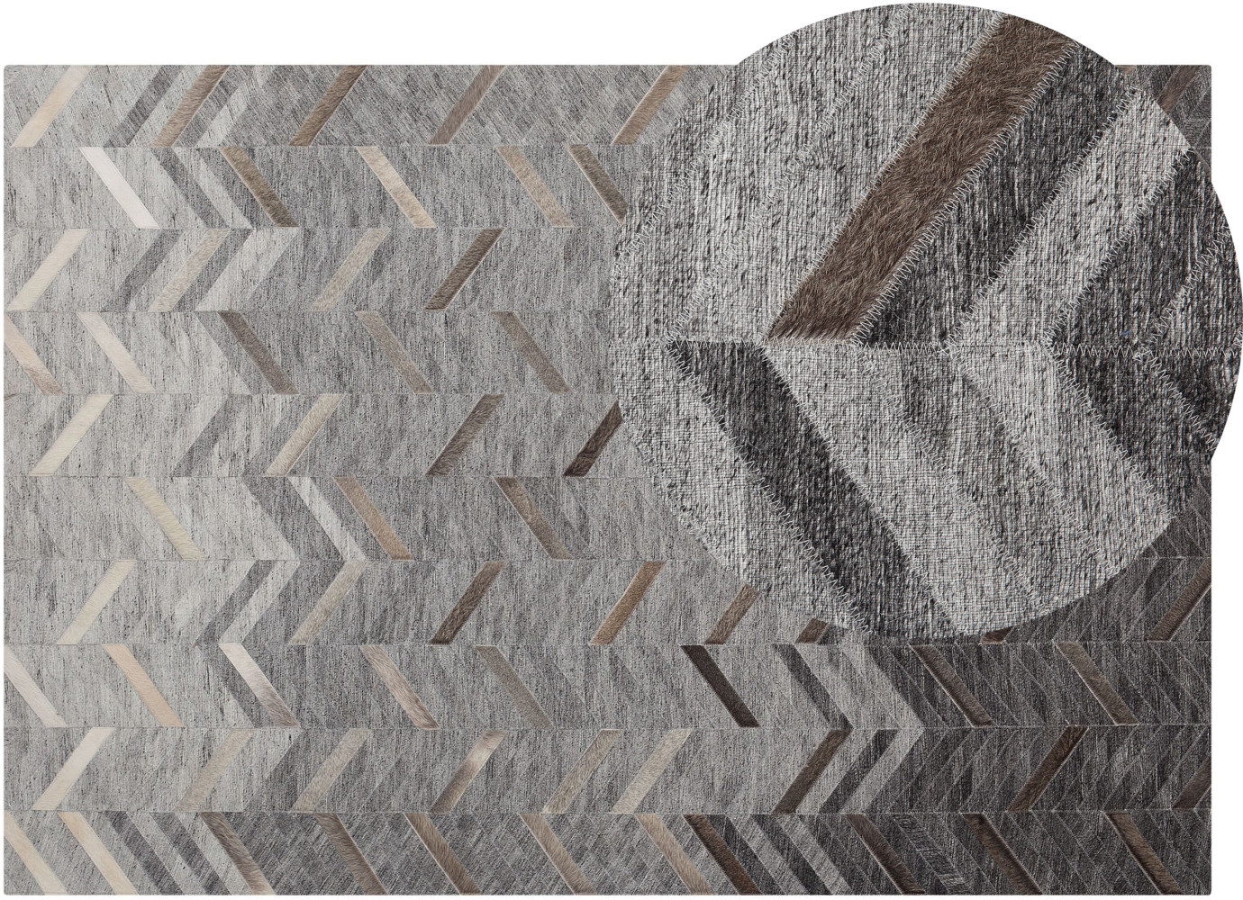 Teppich Leder grau 140 x 200 cm Kurzflor ARKUM Bild 1