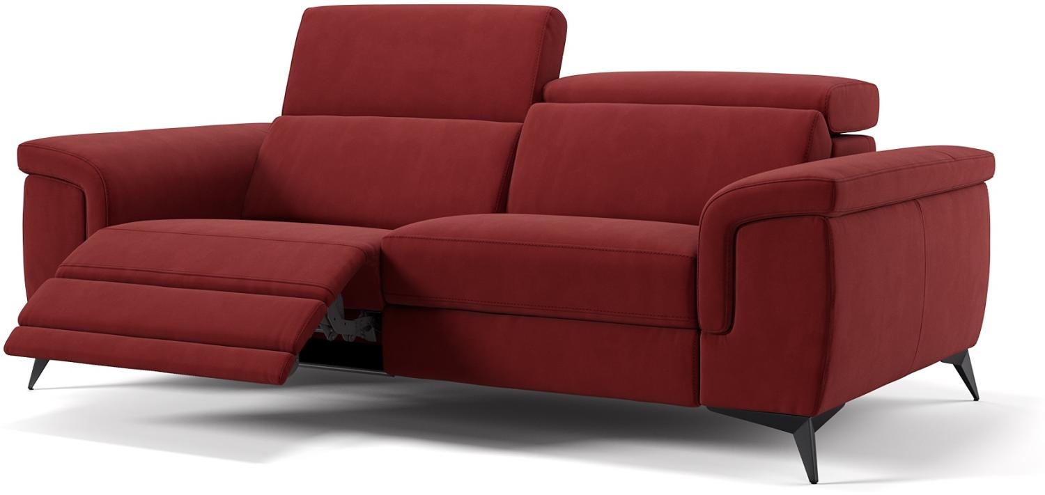 Sofanella 3-Sitzer AMARO Stoffsofa Relaxfunktion Designersofa in Rot Bild 1