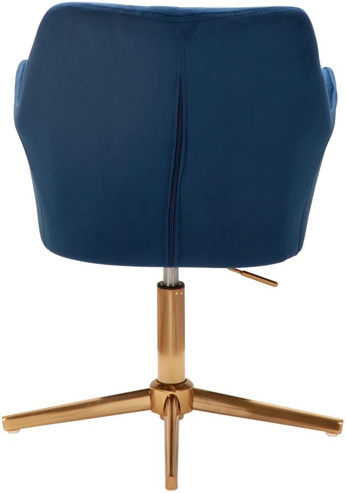 KADIMA DESIGN Sessel-Drehstuhl TANARO mit Armlehnen und Schreibtisch-Home-Office-Drehfunktion. Farbe: Blau Bild 1