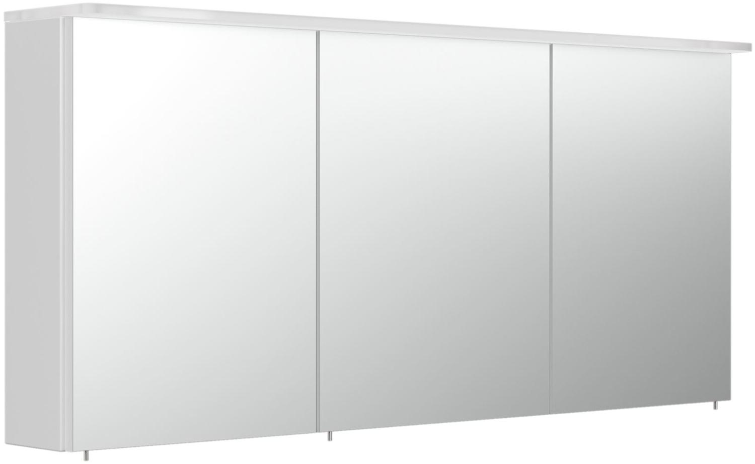 Posseik Spiegelschrank m. Design-Acryl-LED-Lampe 140cm weiß hochglanz Bild 1