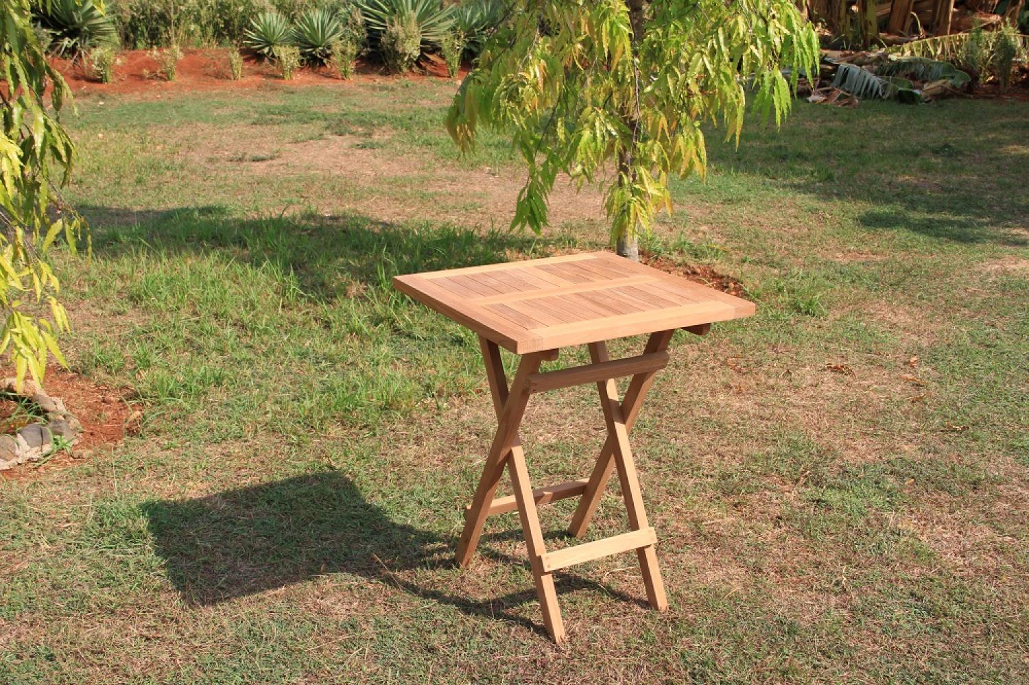 Premium Teak Tisch quadratisch Gartentisch Garten klappbar Beistelltisch 70x70cm Bild 1