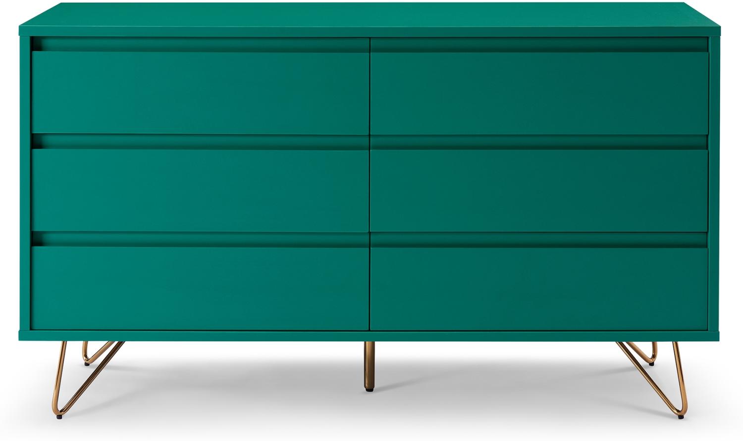 Kommode breit mit 6 Schubladen Sideboard Wohnzimmer Schrank Anrichte Bild 1