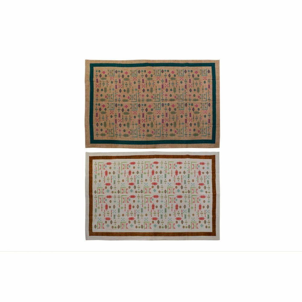 Teppich DKD Home Decor 120 x 180 x 0,4 cm Polyester Weiß Ikat Boho (2 Stück) Bild 1