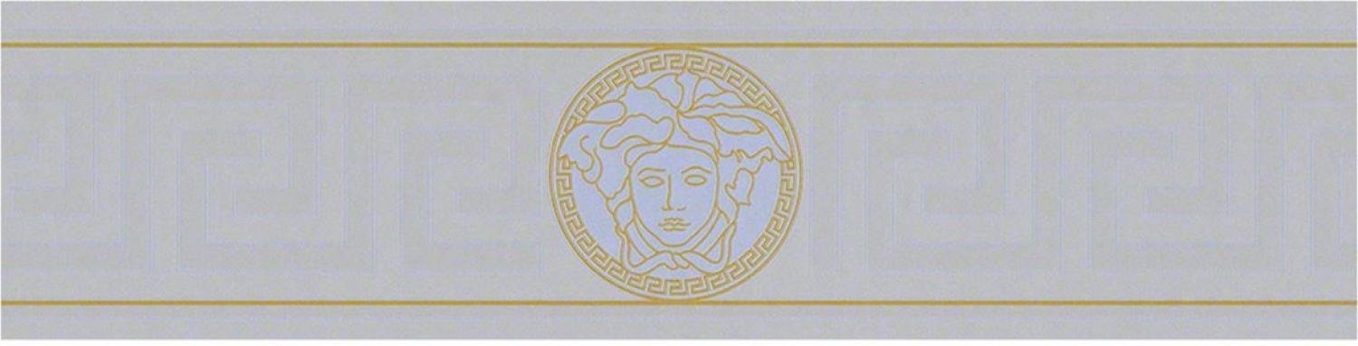 Versace Designer Barock Vliestapete Greek 935225 Silber / Gold - Bordüre - Design Tapete - Luxus Qualität Bild 1