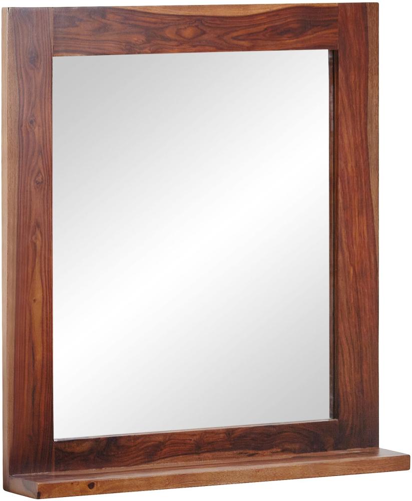 Badezimmerspiegel Sheesham Massivholz 68x78x13 cm Design Wandspiegel | Moderner Hängespiegel Badspiegel mit Ablage | Spiegel Bad Wand Modern Bild 1
