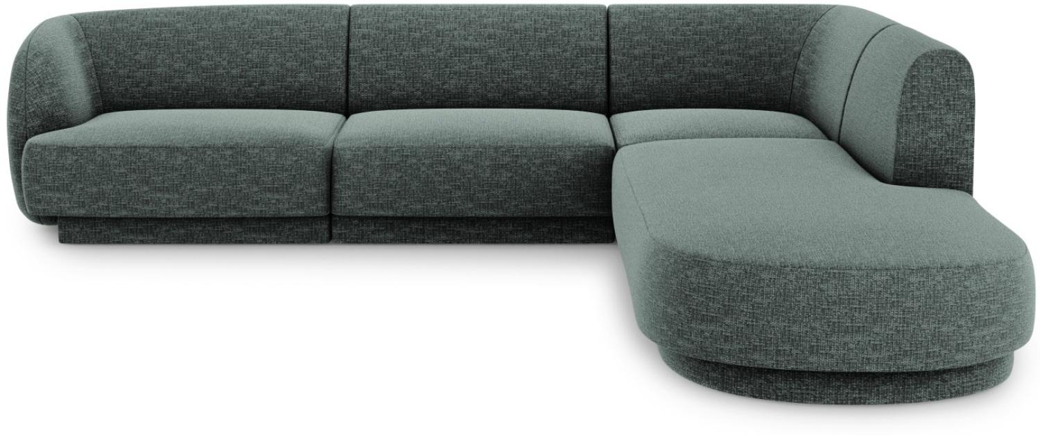 Micadoni 6-Sitzer Ecke rechts Sofa Miley | Bezug Petrol | Beinfarbe Black Plastic Bild 1