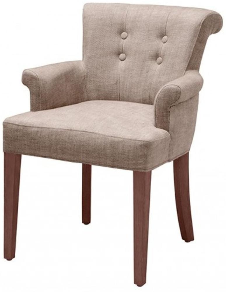 Casa Padrino Luxus Stuhl mit Armlehne Kamelbraun - Luxus Kollektion Bild 1