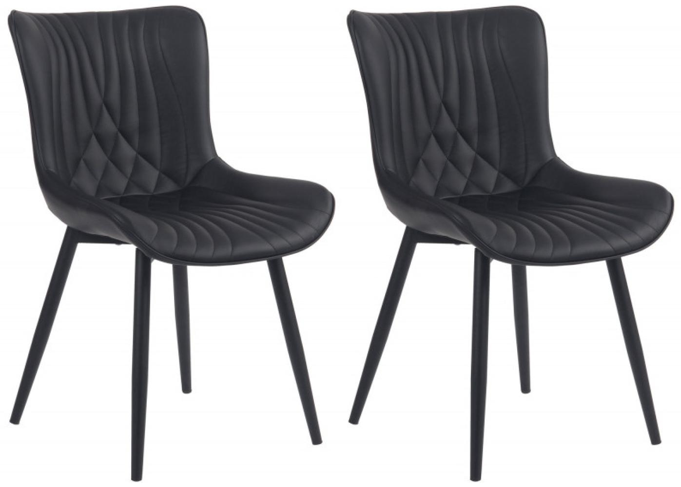 2er Set Stühle Brady Kunstleder (Farbe: schwarz) Bild 1