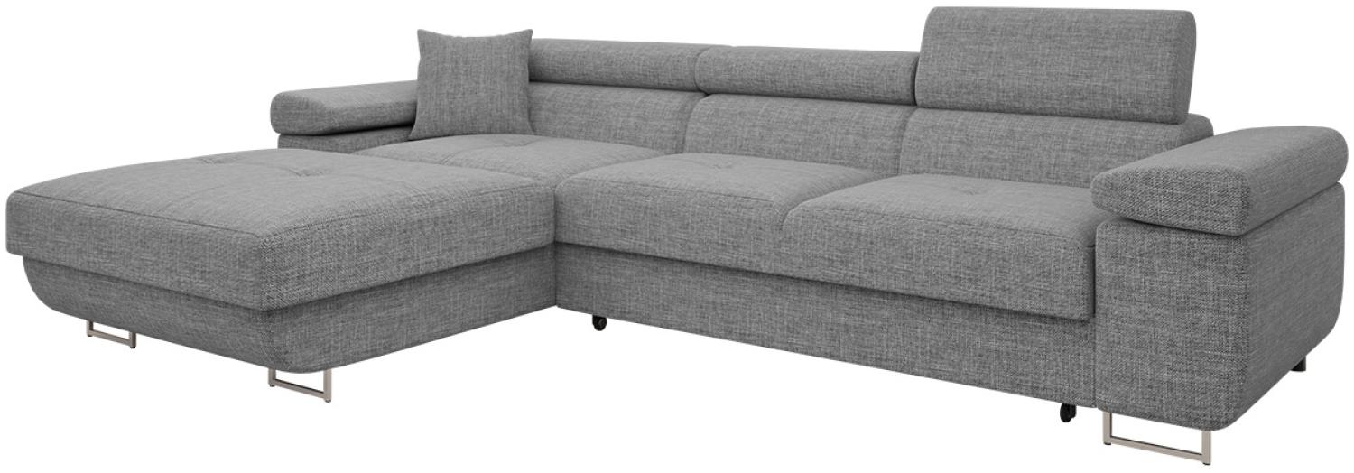 Ecksofa Torezio Mini mit Bettkasten, Schlaffunktion und Einstellbare Kopfstützen (Farbe: Lux 05, Seite: Links) Bild 1