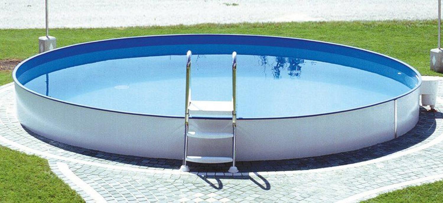 Steinbach Stahlwand Swimming Pool "Styria rund", sandfarbene Poolfolie, Ø 450 x 120 cm Bild 1