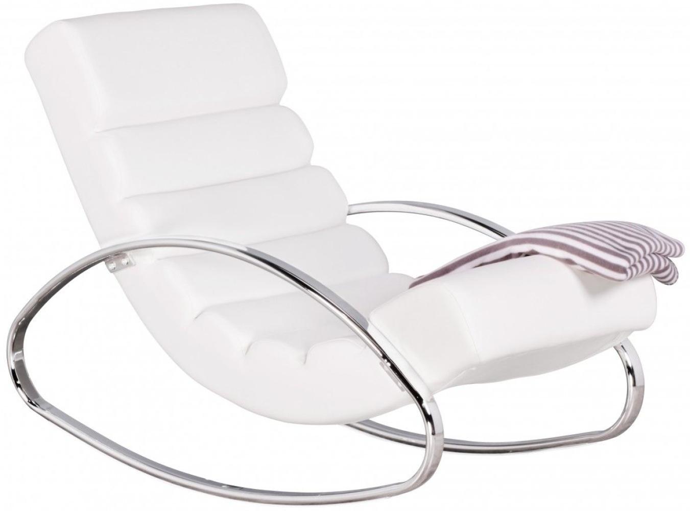 Relaxliege Sessel -Faro- Farbe weiß Relaxsessel Schaukelstuhl Wippstuhl Bild 1