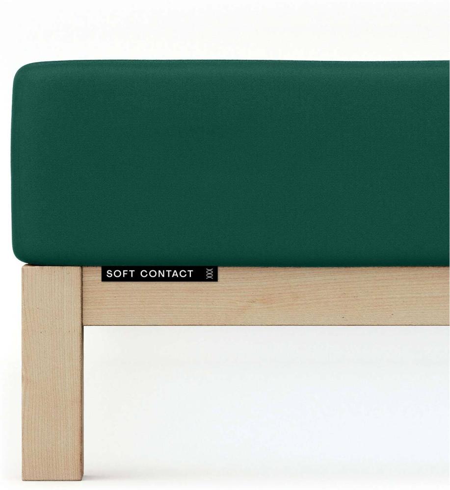 Schlafgut Jersey Spannbetttuch Soft Contact | 180x200 - 200x200 cm | green-deep Bild 1