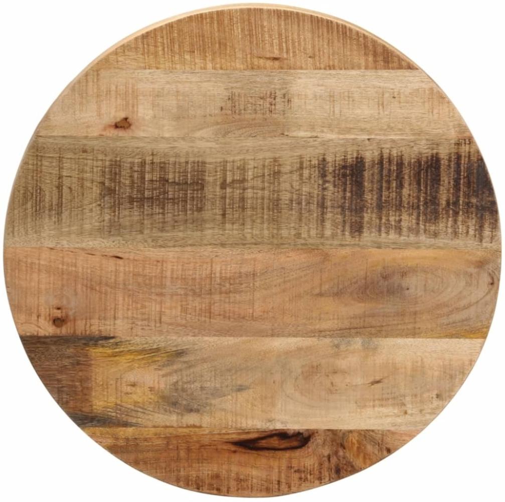 vidaXL Tischplatte Ø 60x2,5 cm Rund Raues Massives Mangoholz Bild 1