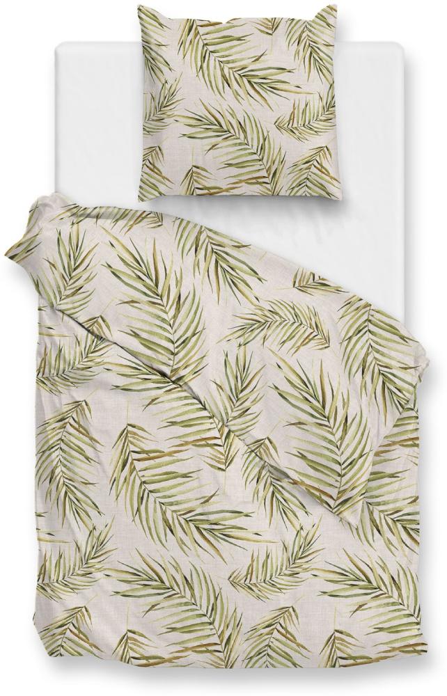 Zo! Home Cotton Bettwäsche 135x200 Palma Beige Palmenblätter grün beige Bild 1