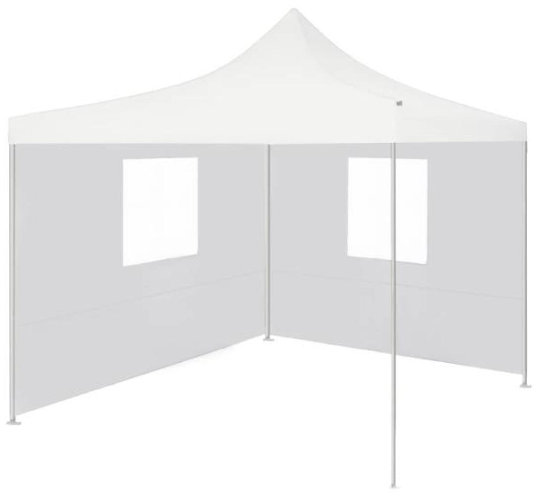 Profi-Partyzelt Faltbar mit 2 Seitenwänden 3×3m Stahl Weiß Bild 1