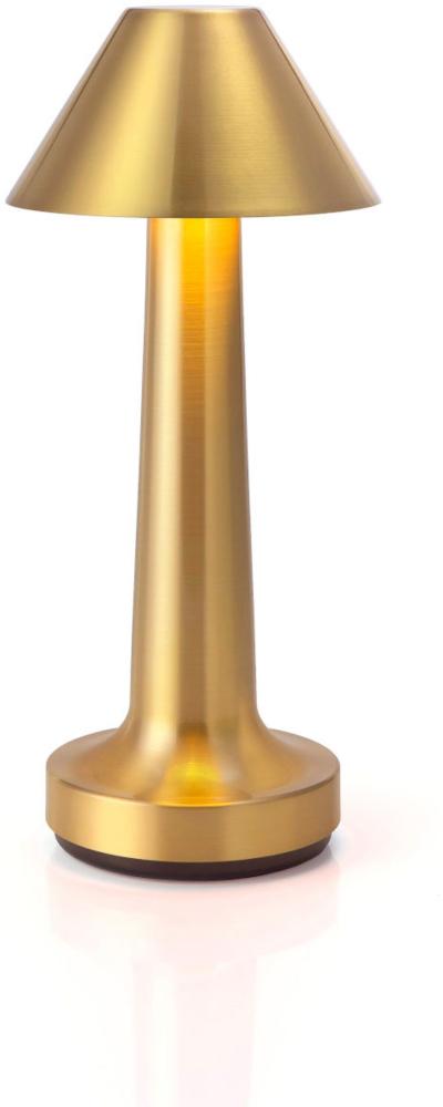 NEOZ kabellose Akku-Tischleuchte COOEE 3c Uno LED-Lampe dimmbar 1 Watt 22x9,5 cm Messing lackiert (mit gebürsteter Veredelung) Bild 1